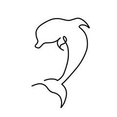 black and white dolphin vector for children's drawing book icon, cute icon, icon illustration