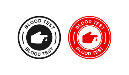  Blood test circle logo badge template. Suitable for business, health, science and technology