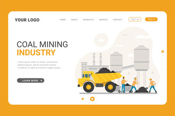 Coal mining industrial landing page template