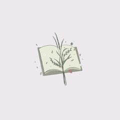 I love books dreamy illustration Journal vector
