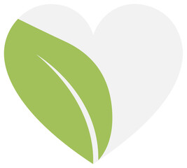 Vegan heart and leaf icon, badge and symbol of vegan love.
Plant powered lifestyle, healthy food and vegetarian eco green concept
Green friendly logo. Transparent background png and editable vector
