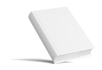 Blank Book With Shadows. Isolated On White Background. Mock Up Template. 3D Illustration