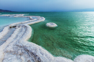 Fototapeta na wymiar Beautiful photo coast of the Dead Sea , Israel . Bokeh .