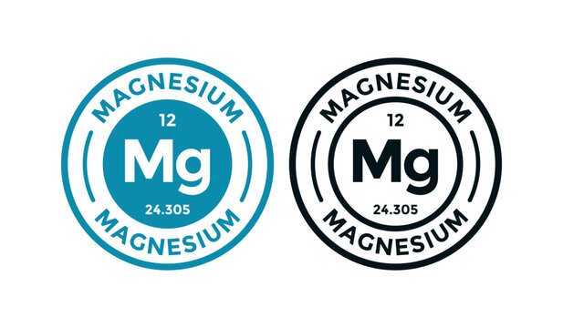 Magnesium logo badge template. this is chemical element of periodic table symbol. Suitable for business, technology, molecule, atomic symbol 