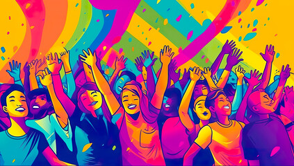 Pop art illustration, pride day and the LGBT community