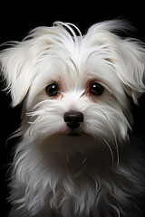 portrait of a white maltese