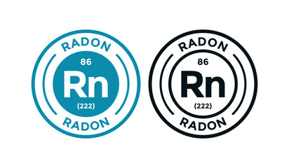 Radon logo badge template. this is chemical element of periodic table symbol. Suitable for business, technology, molecule, atomic symbol 
