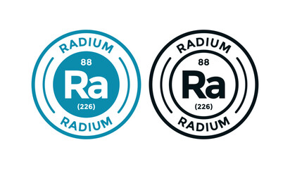 Radium logo badge template. this is chemical element of periodic table symbol. Suitable for business, technology, molecule, atomic symbol 