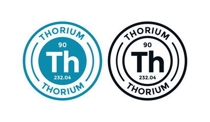 Thorium logo badge template. this is chemical element of periodic table symbol. Suitable for business, technology, molecule, atomic symbol  © Nickpd
