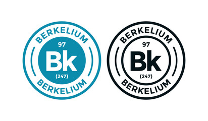 Berkelium logo badge template. this is chemical element of periodic table symbol. Suitable for business, technology, molecule, atomic symbol 