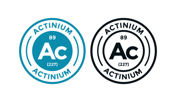 Actinium logo badge template. this is chemical element of periodic table symbol. Suitable for business, technology, molecule, atomic symbol 
