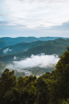 Low clouds in the Appalachian mountains, West Virginia	