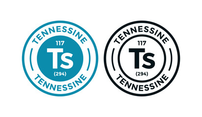 Tennessine logo badge template. this is chemical element of periodic table symbol. Suitable for business, technology, molecule, atomic symbol 