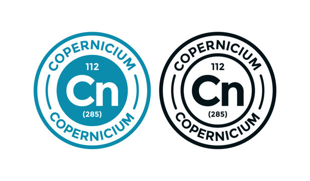 Copernicium logo badge template. this is chemical element of periodic table symbol. Suitable for business, technology, molecule, atomic symbol 