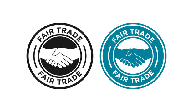Fair trade badge logo vector template. Suitable for business, work team and information