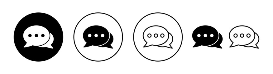 Chat icon set for web and mobile app. speech bubble sign and symbol. comment icon. message