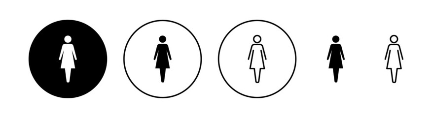 Female icon set for web and mobile app. woman sign and symbol