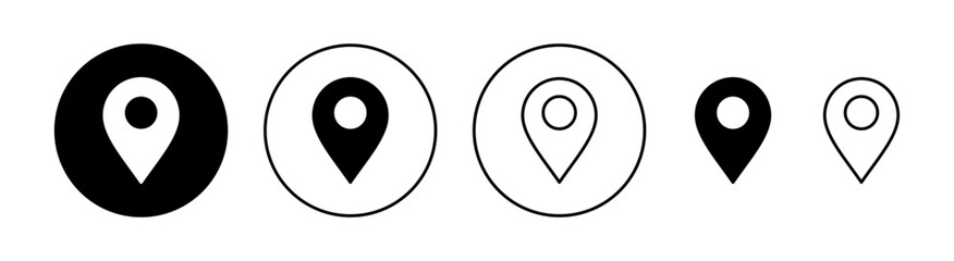 Pin icon set for web and mobile app. Location sign and symbol. destination icon. map pin