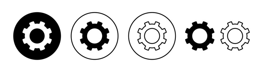 setting Icon set for web and mobile app. Cog settings sign and symbol. Gear Sign