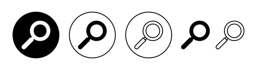 Search icon set for web and mobile app. search magnifying glass sign and symbol