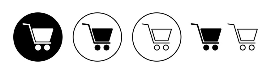 Shopping icon set for web and mobile app. Shopping cart sign and symbol. Trolley icon