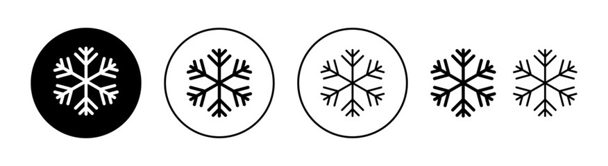 Snow icon set for web and mobile app. snowflake sign and symbol