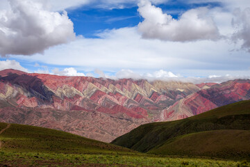 Serranias del Hornocal, wide colored mountains, Argentina