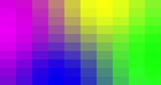 Blue, pink, yellow and green motion mosaic gradient background. Moving abstract blurred background. The colors vary with position, producing smooth color transitions
