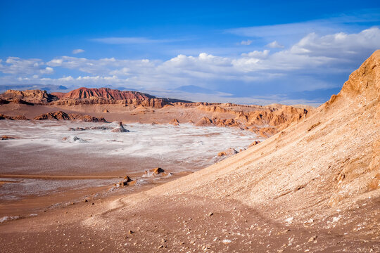 Valle de la Luna landscape in San Pedro de Atacama, Chile