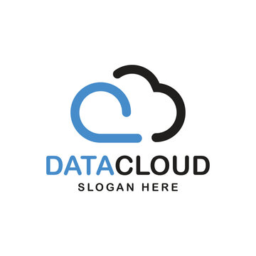 Vector data cloud logo design template illustration