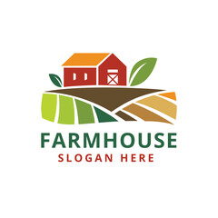 Farm house logo template suitable for businesses and product names. This stylish logo design could be used for different purposes for a company, product, service or for all your ideas.