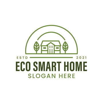Eco smart hime logo design template vector illustration