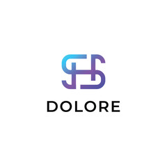 Modern letter sh logo with minimalist concept
