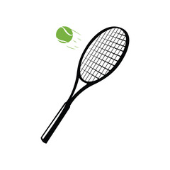 Tennis racket logo with a minimalistic concept