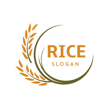Rice and wheat logo template suitable for businesses and product names. This stylish logo design could be used for different purposes for a company, product, service or for all your ideas.