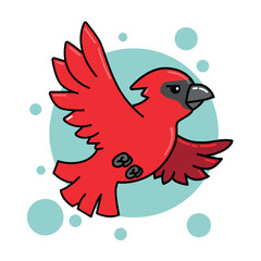 cartoon exotic bird - Cardenal