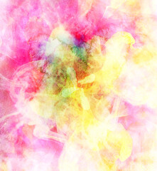 Abstract watercolor multicolored background with blurred drops and paints