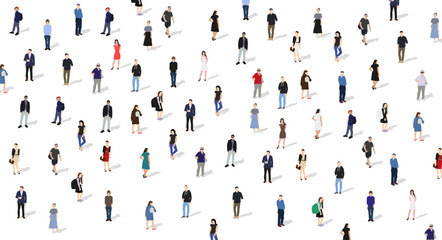 Fototapeta na wymiar A large group of people. People background. Isolated flat vector illustration