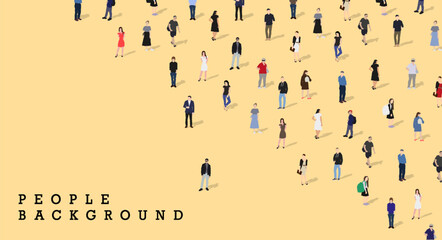 A large group of people. People background. Isolated flat vector illustration