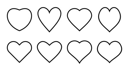 Love icon set illustration. Heart sign and symbol. Like icon vector.