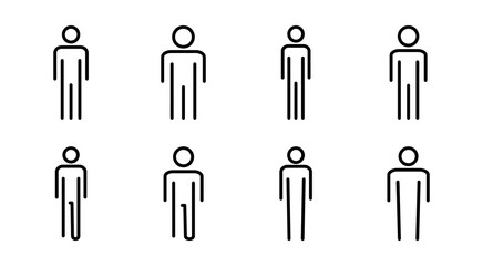 Man icon set illustration. male sign and symbol. human symbol