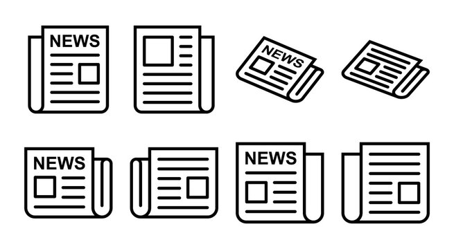 Newspaper icon set illustration. news paper sign and symbolign