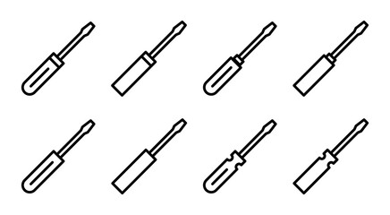 Screwdriver icon set illustration. tools sign and symbol
