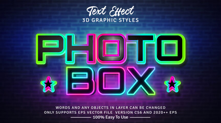 Photo Box Realistic Glow Letters Editable Text Effect