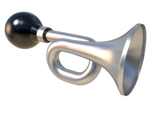 Obraz na płótnie Canvas Vintage air horn with rubber bulb. Klaxon. 3D render illustration isolated on white background