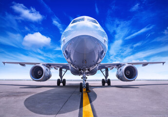 aircraft on a runway ready for take off
