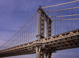 famous Manhattan Bridge between Brooklyn and Manhattan, New York City