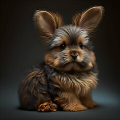 Yorkie rabbit wallpaper illustration abstract 