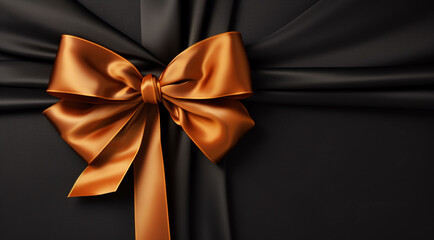 gift bow on black background generativa IA