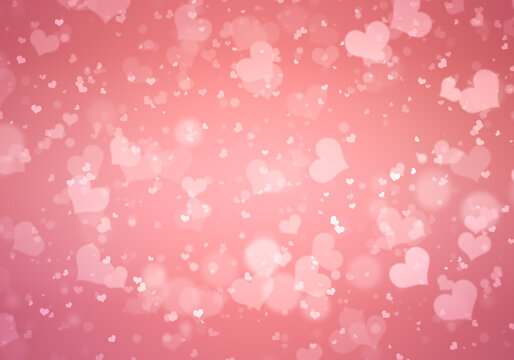 Beautiful background for Valentine's day. Gentle elegant background with the image of glitter hearts